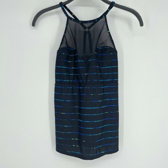Athleta Tops - Athleta Swim Top Women's M Sweetheart Halter Mesh Racerback Lined Striped Black